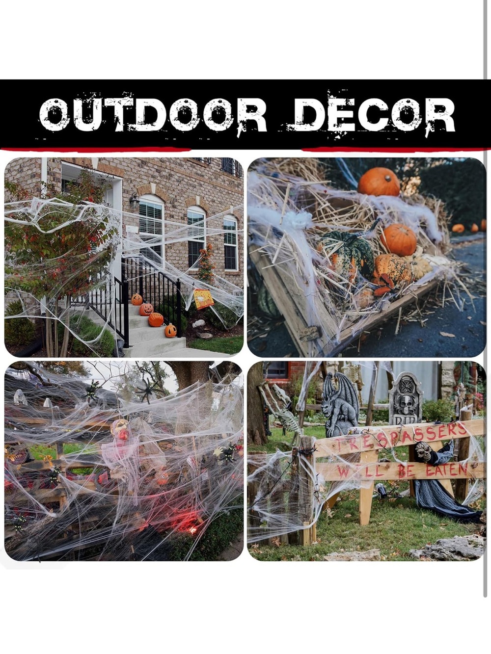 Amazon 900 Sq Ft Spider Webs Halloween Decorations Bonus with 30 Fake Spiders - Picture 5 of 8